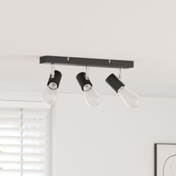 Faretto da soffitto a 3 vie regolabile nero E27 - Vidaxl
