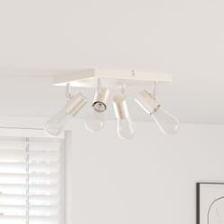 Faretto da soffitto 4 vie regolabile in nichel spazzolato E27 - Vidaxl