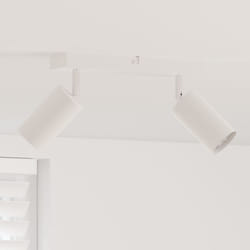Faretto da soffitto 2 vie regolabile bianco GU10 - Vidaxl