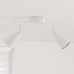 Faretti da soffitto 2 vie regolabili GU10 bianchi - Vidaxl
