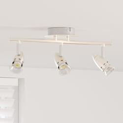 Faretto da soffitto 3 vie regolabile Nichel opaco GU10 - Vidaxl
