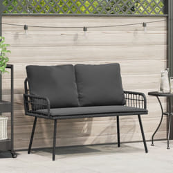 Panchina da Giardino Nera 114x64x78 cm in Polyrattan Vidaxl
