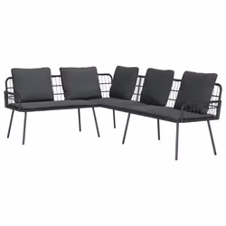 vidaXL Divano con cuscino Grigio x Metallo - Vista aggiuntiva 2