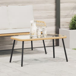Tavolino da caffè Naturale 90x45x43 cm Polyrattan Vidaxl