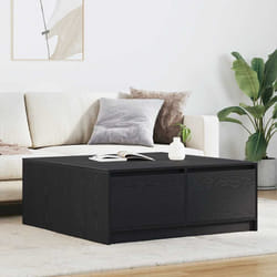 vidaXL Tavolino da Salotto con Cassetti Rovere Nero 100x100x40 cm