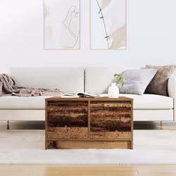 vidaXL Tavolino da Salotto con Cassetti Legno Antico 70,5x70x40 cm - Vista aggiuntiva 3