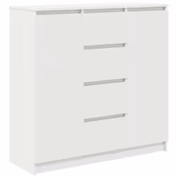vidaXL Credenza con Cassetti Bianco 100,5x35x98,5 cm Legno Multistrato - Vista aggiuntiva 2