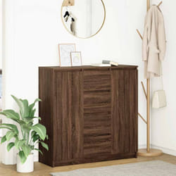 Credenza con Cassetti Rovere Marrone 100,5x35x98,5cm Truciolato Vidaxl 246762