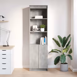 vidaXL Credenza Grigio Cemento 50x35x180 cm in Legno Multistrato - Vista aggiuntiva 3