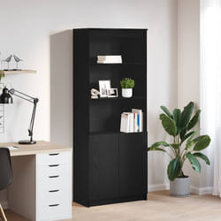 vidaXL Credenza Rovere Nero 70x35x180 cm in Legno Multistrato