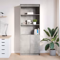 vidaXL Credenza Grigio Cemento 70x35x180 cm in Legno Multistrato - Vista aggiuntiva 3