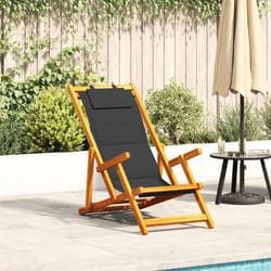 vidaXL Sedia da Spiaggia Pieghevole Braccioli Legno Acacia&Textilene