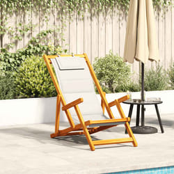 vidaXL Sedia da Spiaggia Pieghevole Braccioli Legno Acacia&Textilene