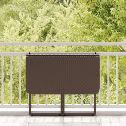 vidaXL Tavolo Pieghevole da Giardino Marrone 90x51x75 cm Polyrattan - Vista aggiuntiva 3