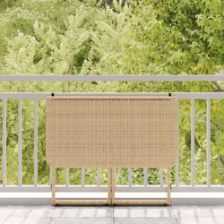 vidaXL Tavolino da Giardino Pieghevole Beige 90x51x75 cm in Polyrattan - Vista aggiuntiva 3