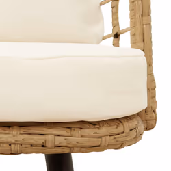 VidaXL 4108260 sedia da esterno Terrazzo Seduta imbottita Acciaio galvanizzato, Rattan sintetico, Acciaio Crema, Bianco - Vista aggiuntiva 7