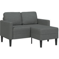 Divano 2 Posti con Chaise a l Grigio Scuro 125 cm in Tessuto Vidaxl 523136
