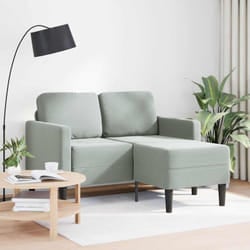 Divano 2 Posti con Chaise a L Grigio Chiaro 125 cm in Velluto vidaXL518684