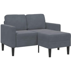 Vidaxl - Divano 2 Posti con Chaise a l Grigio scuro 125 cm in Velluto 162755