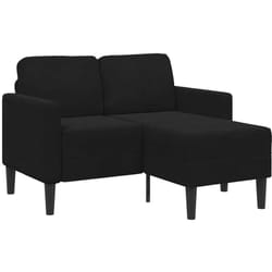 Vidaxl - Divano 2 Posti con Chaise longue a l Nero 125 cm Velluto 418268