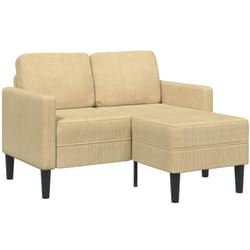 Divano 2 Posti con Chaise a L Verde Chiaro Grigio 125 cm Lino vidaXL597211
