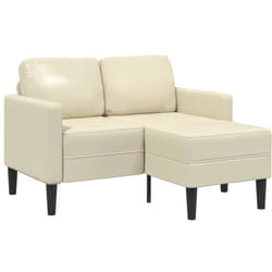 Vidaxl - Divano 2 Posti con Chaise longue a l Crema 125 cm in Similpelle 520887