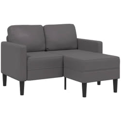 Divano 2 Posti con Chaise longue a l Grigio 125cm in Similpelle Vidaxl