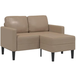 Divano 2 Posti con Chaise a l Cappuccino 125 cm in Similpelle Vidaxl