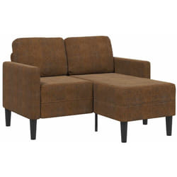 Divano 2 Posti con Chaise longue a l Marrone 125 cm Similpelle Vidaxl