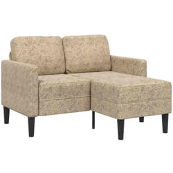 Divano 2 Posti con Chaise a l Grigio Chiaro 125 cm Similpelle Vidaxl