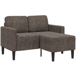 Divano 2 Posti con Chaise a l Grigio Scuro 125 cm in Similpelle Vidaxl