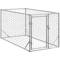 Vidaxl - Cuccia per Cani da Esterno con Porta 2x1x1 m Acciaio Zincato