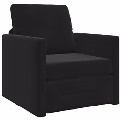 vidaXL Divano Letto con cuscino Nero 74 x 77 x 81 cm Velluto - Vista aggiuntiva 2