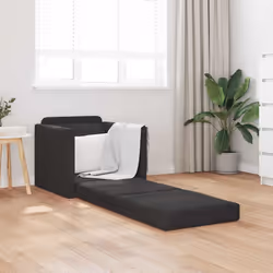 vidaXL Divano Letto con cuscino Nero 74 x 77 x 81 cm Velluto - Vista aggiuntiva 3