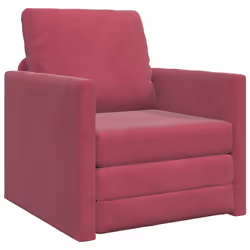 vidaXL Divano Letto con cuscino Rosso vino 74 x 77 x 81 cm Velluto - Vista aggiuntiva 2