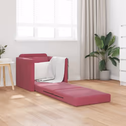vidaXL Divano Letto con cuscino Rosso vino 74 x 77 x 81 cm Velluto - Vista aggiuntiva 3