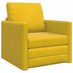 vidaXL Divano Letto con cuscino Giallo scuro 74 x 77 x 81 cm Velluto - Vista aggiuntiva 2