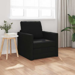 vidaXL Divano Letto con cuscino Nero 74 x 77 x 81 cm Tessuto
