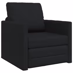 vidaXL Divano Letto con cuscino Nero 74 x 77 x 81 cm Tessuto - Vista aggiuntiva 2