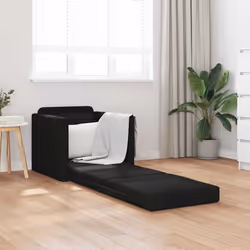 vidaXL Divano Letto con cuscino Nero 74 x 77 x 81 cm Tessuto - Vista aggiuntiva 3