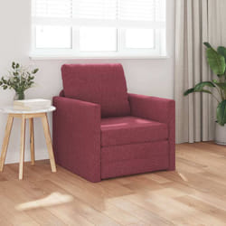 vidaXL Divano Letto con cuscino Rosso vino 74 x 77 x 81 cm Tessuto