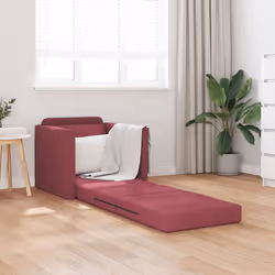 vidaXL Divano Letto con cuscino Rosso vino 74 x 77 x 81 cm Tessuto - Vista aggiuntiva 3