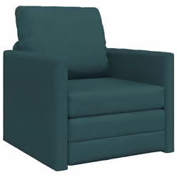 vidaXL Divano Letto con cuscino Verde scuro 74 x 77 x 81 cm Tessuto - Vista aggiuntiva 2