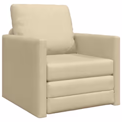 vidaXL Divano Letto con cuscino Crema 74 x 77 x 81 cm Tessuto - Vista aggiuntiva 2