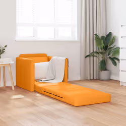 vidaXL Divano Letto con cuscino Giallo scuro 74 x 77 x 81 cm Tessuto - Vista aggiuntiva 3