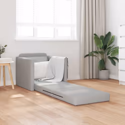 vidaXL Divano Letto con cuscino Grigio nuvola 74 x 77 x 81 cm Tessuto - Vista aggiuntiva 3