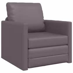 vidaXL Divano Letto a Terra Grigio 74 x 77 x 81 cm Pelle sintetica - Vista aggiuntiva 2