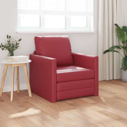 vidaXL Divano Letto a Terra Rosso vino 74 x 77 x 81 cm Pelle sintetica