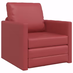 vidaXL Divano Letto a Terra Rosso vino 74 x 77 x 81 cm Pelle sintetica - Vista aggiuntiva 2