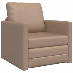 vidaXL Divano Letto a Terra Cappuccino 74 x 77 x 81 cm Pelle sintetica - Vista aggiuntiva 2